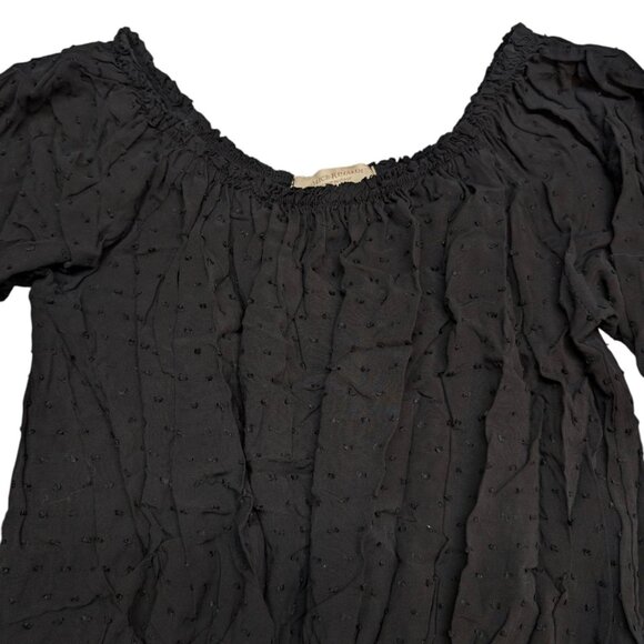 Alice Rinaldi Clip Dot Dress Black 1/2 Sleeve Ruched Made in Italy Size 2 - Picture 4 of 12